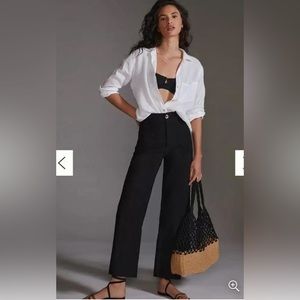 Maeve Colette Cropped Wide Leg Pants in Black